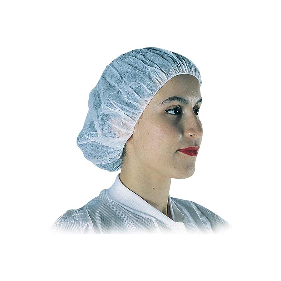 19"wht Bouffant CAP 500 Pc/cs 100 Pcs/bag, 5 Bags/cs