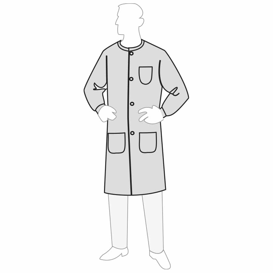 SMS Labcoat,3 Pckts,knit Cuff, S 25/cs