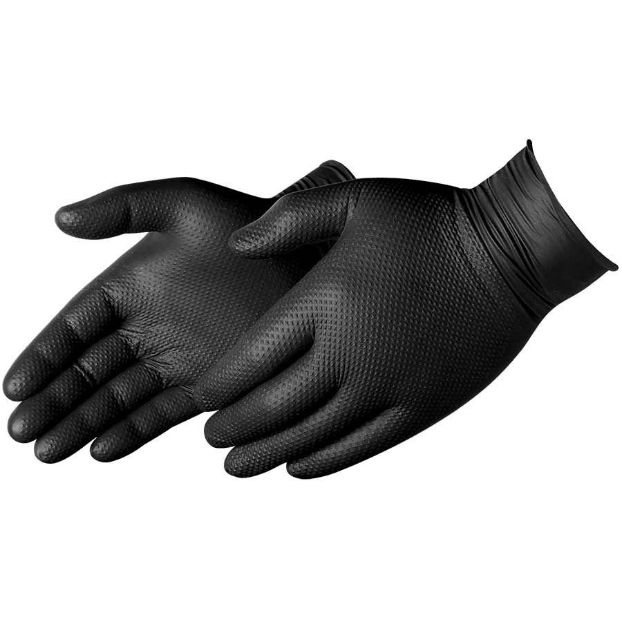 6mil Black Nitrile Diamond GRI P M 100 Pcs/box