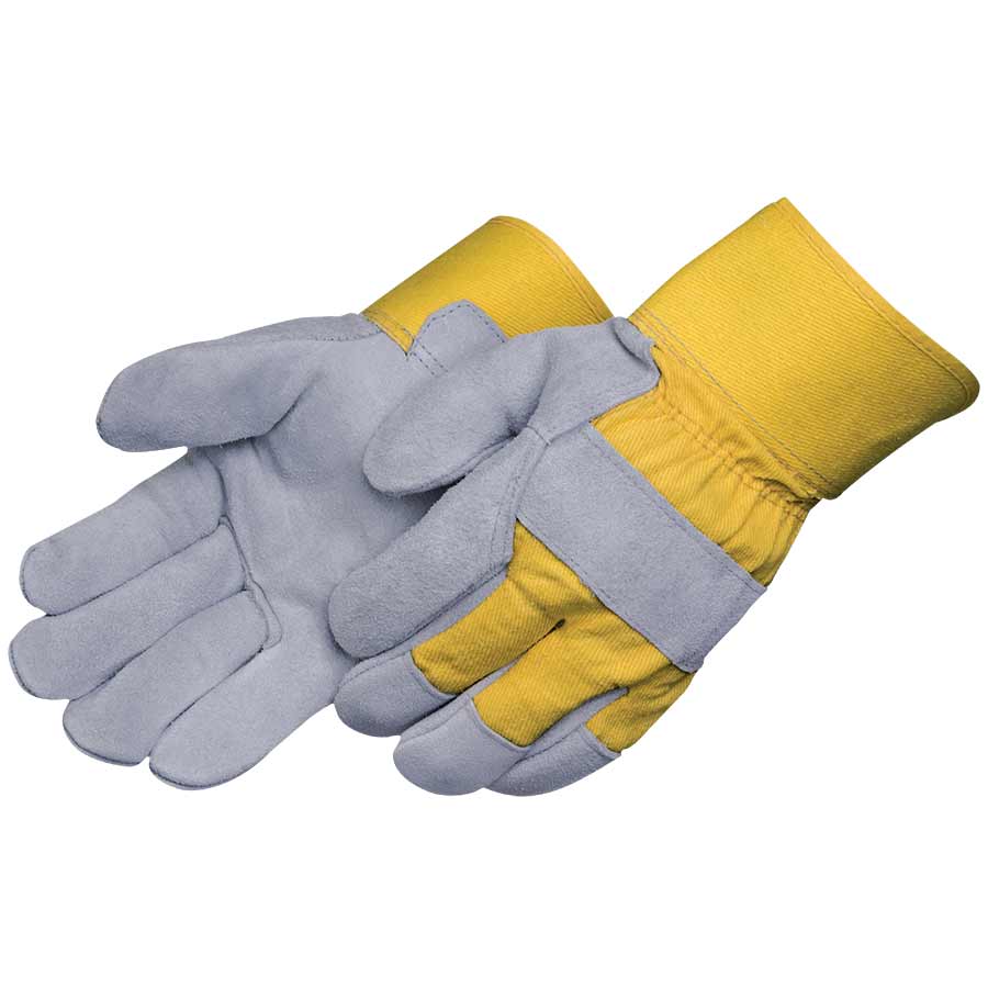 Lthr Palm Yellow Bk&cuff Glove Select Shoulder Leather Yellow Canvas Back