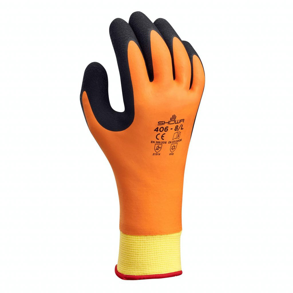 Showa 406 Insulated Dual LXT C Oated "hiviz Lime Green Insulated SH