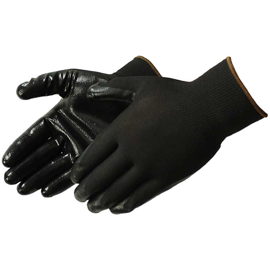 Poly BLK GLV W/blk Nitrile Dip, Size XS 13g