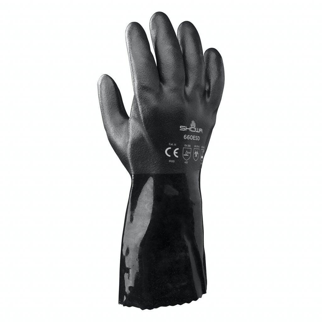 660 Atlas 12" OIL Resistant PV C/ S "blue - 12"" Gauntlet - Triple