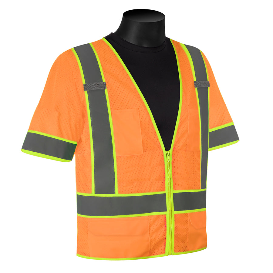 Class3 TWO Tone Lime ORG 2"sil V ZIP Small