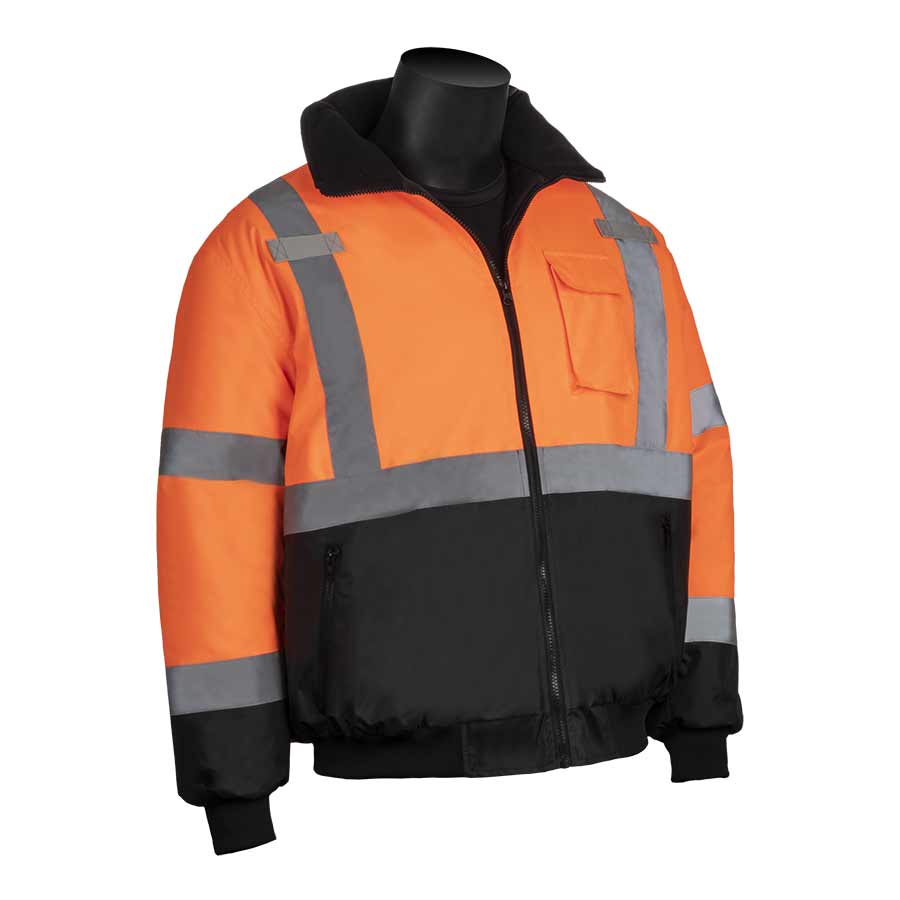 Bomber JAC Orange Liner Silver M Orange Bomber Jacket - Full IN