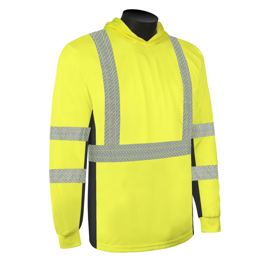 CLS 3 LS Poly/span Hood M Lime Green Shirt Segmented