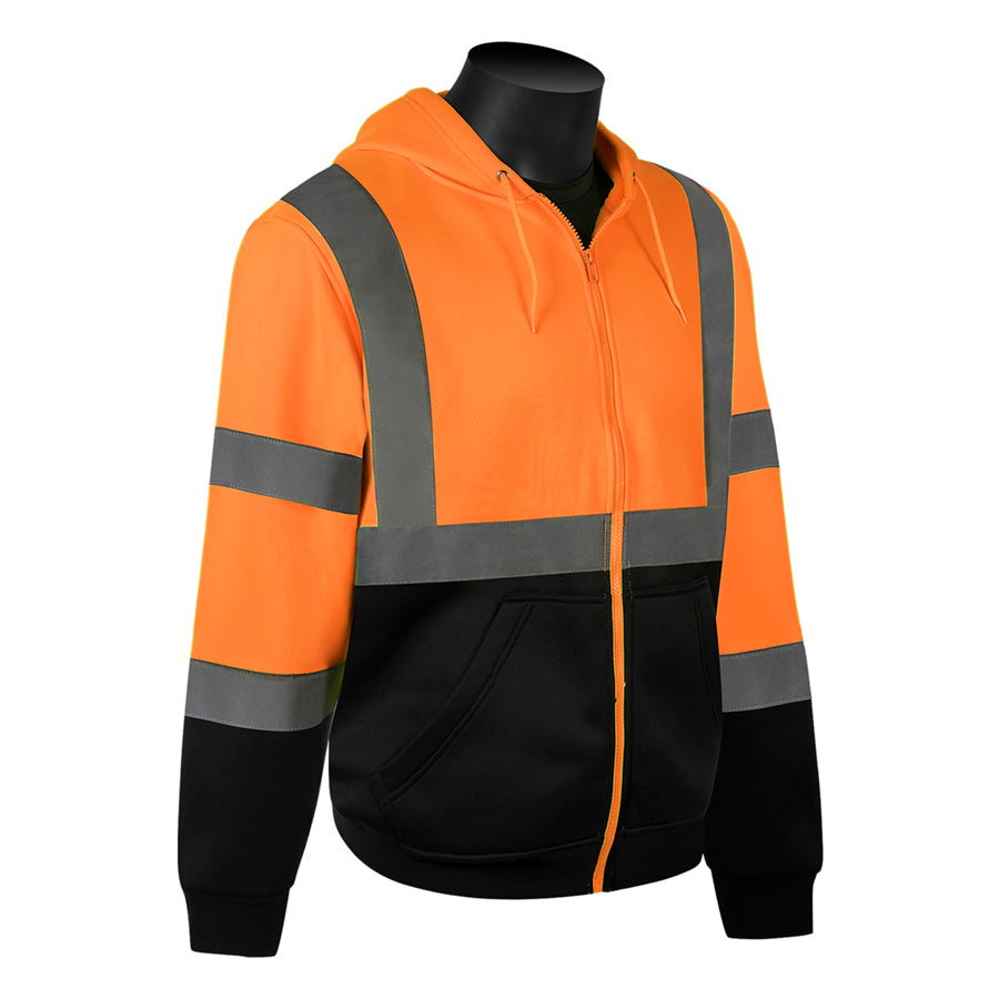 CLS 3 Hooded Sweatshirt Orange Black Bottom MED