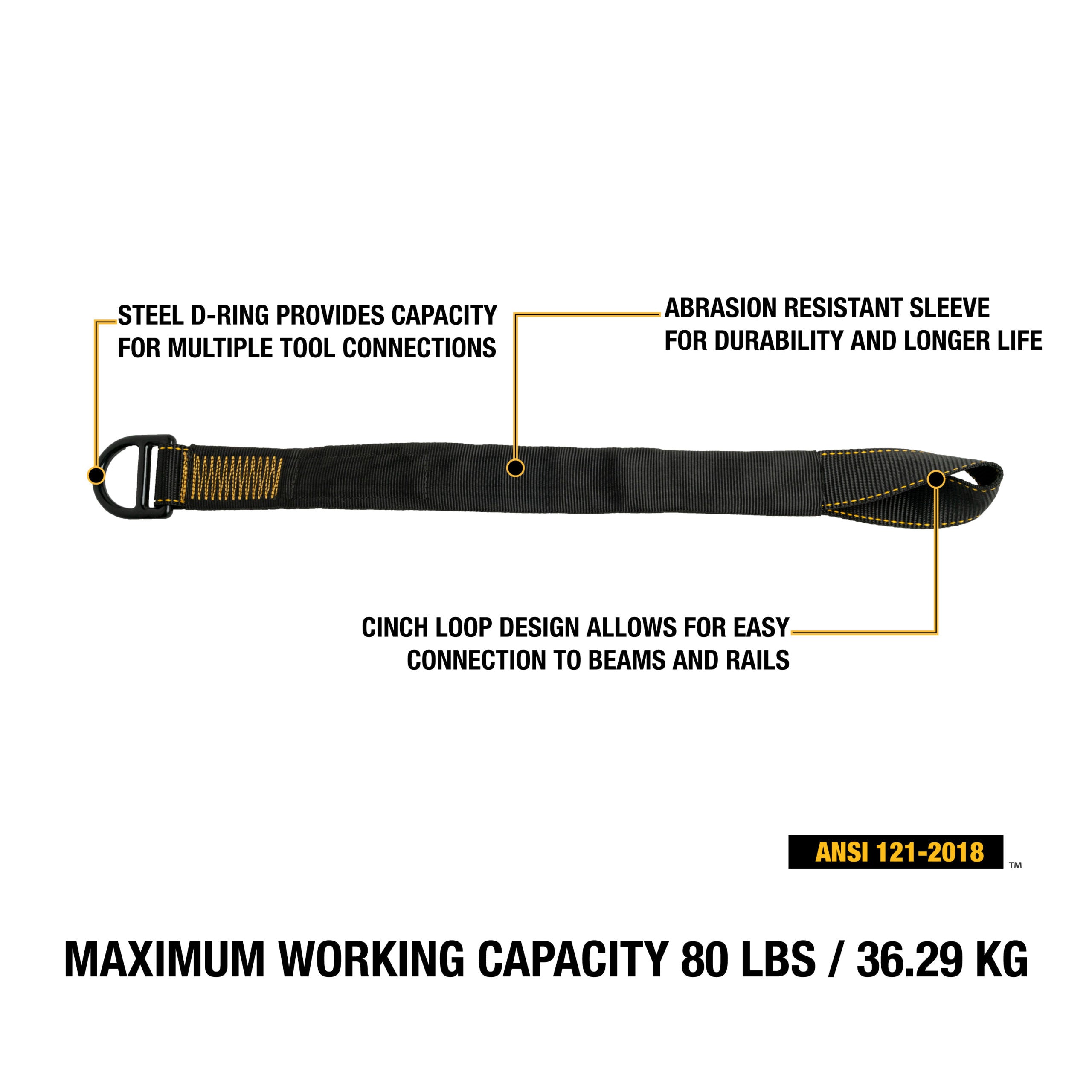 DEWALT Tool Anchor Strap 80 Lbs. (36.3 kg)
