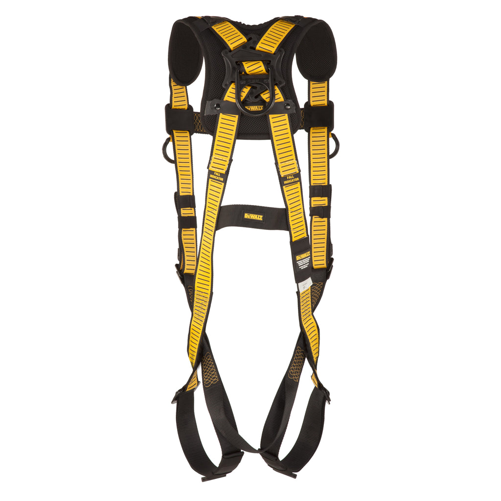 DEWALT D1000 HARNESS Vest Style, 5-Point, back d-ring, PT chest, PT legs, Shoulder pads