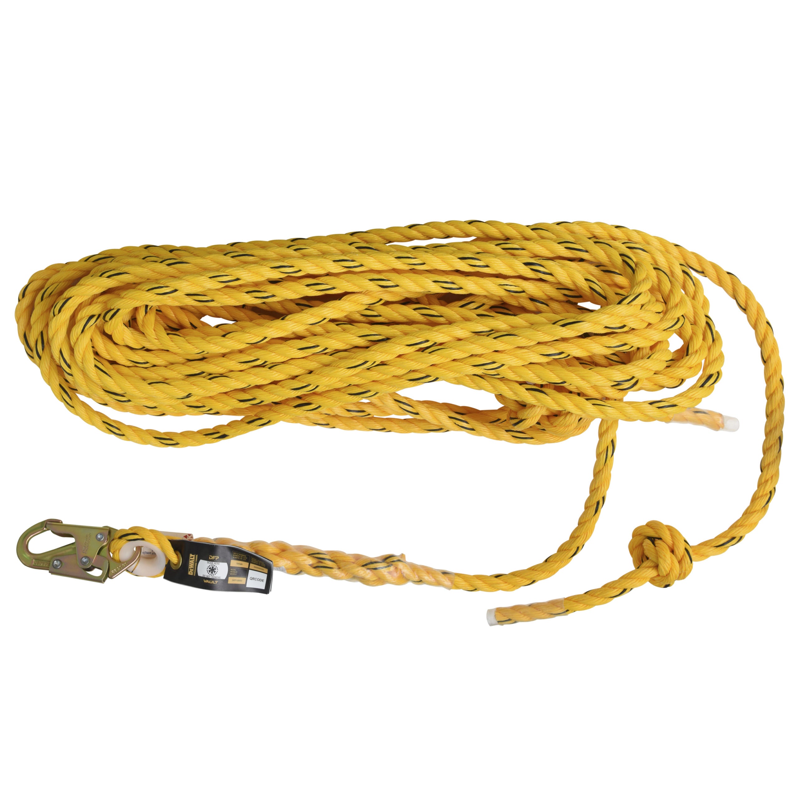 DEWALT 50 ft.( 15.2 m.) Vertical Lifeline Polysteel Rope with Snap Hook and Taped End