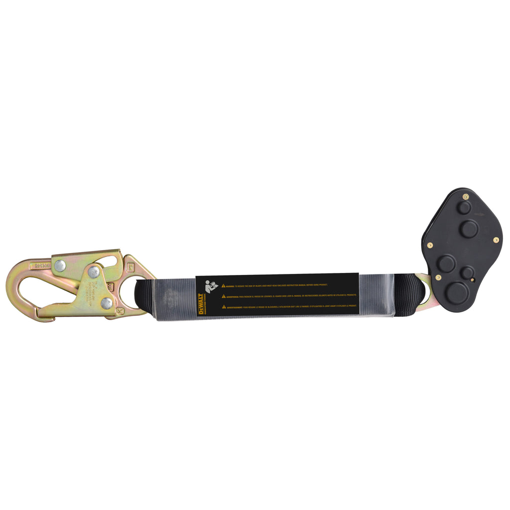 DEWALT Rope Grab Removable Manual 1.5 ft. (0.4 m) Energy Absorbing Lanyard  Adjustable from 1⁄2 in. (12 mm) to 5⁄8″ (16mm.) Rope