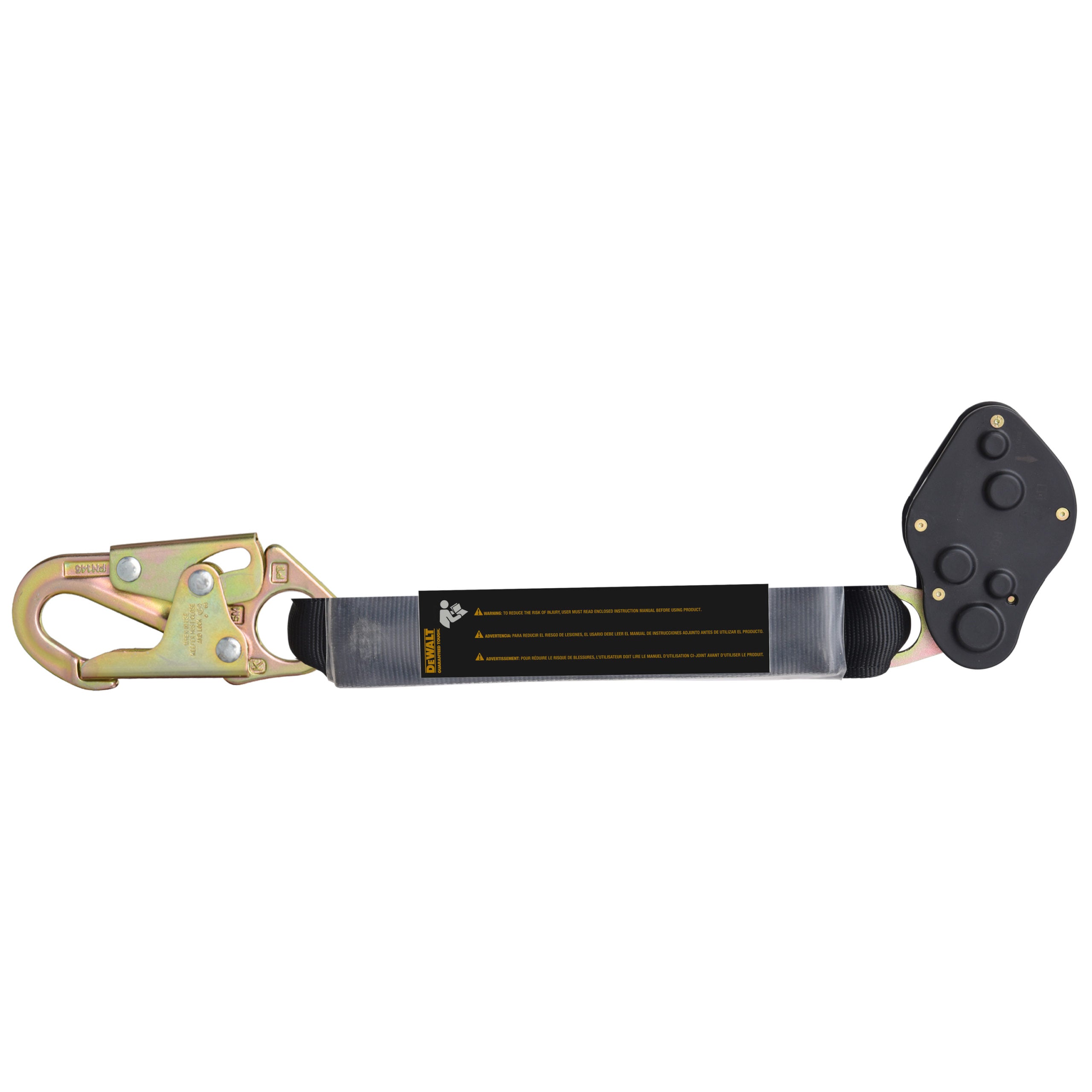 DEWALT Rope Grab Removable Manual 1.5 ft. (0.4 m) Energy Absorbing Lanyard  Adjustable from 1⁄2 in. (12 mm) to 5⁄8″ (16mm.) Rope