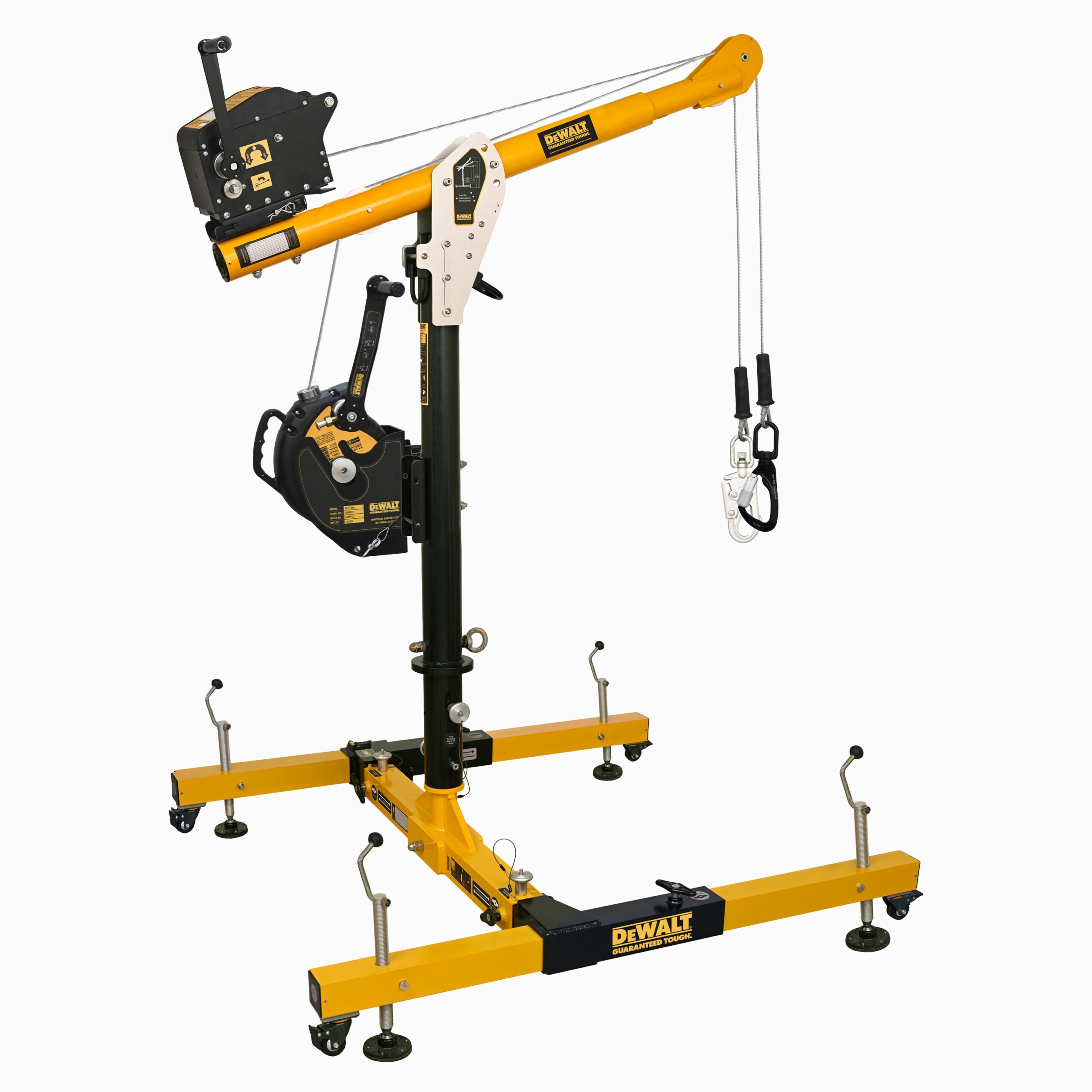 DEWALT 5 Piece Davit System, 54 in. (1.37 m) Mast, with 60 ft. (18.2 m) Winch and with 60 ft. (18.2 m)Retrieval SRL