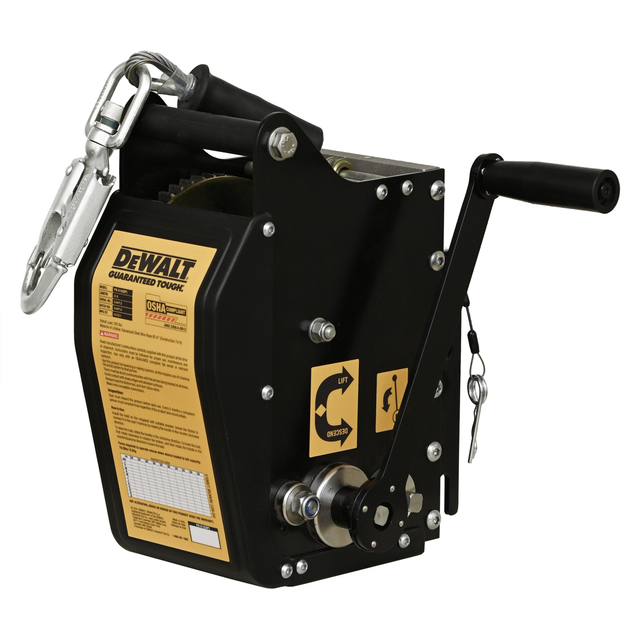 DEWALT Winch 100 ft.(30.5 m) Confined Space Rescue System