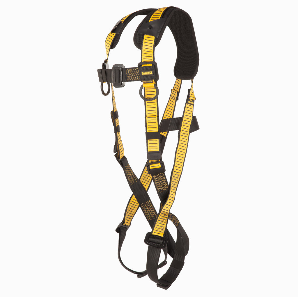 DEWALT D1000 HARNESS Vest Style, 5-Point, back d-ring, PT chest, PT legs, Shoulder pads