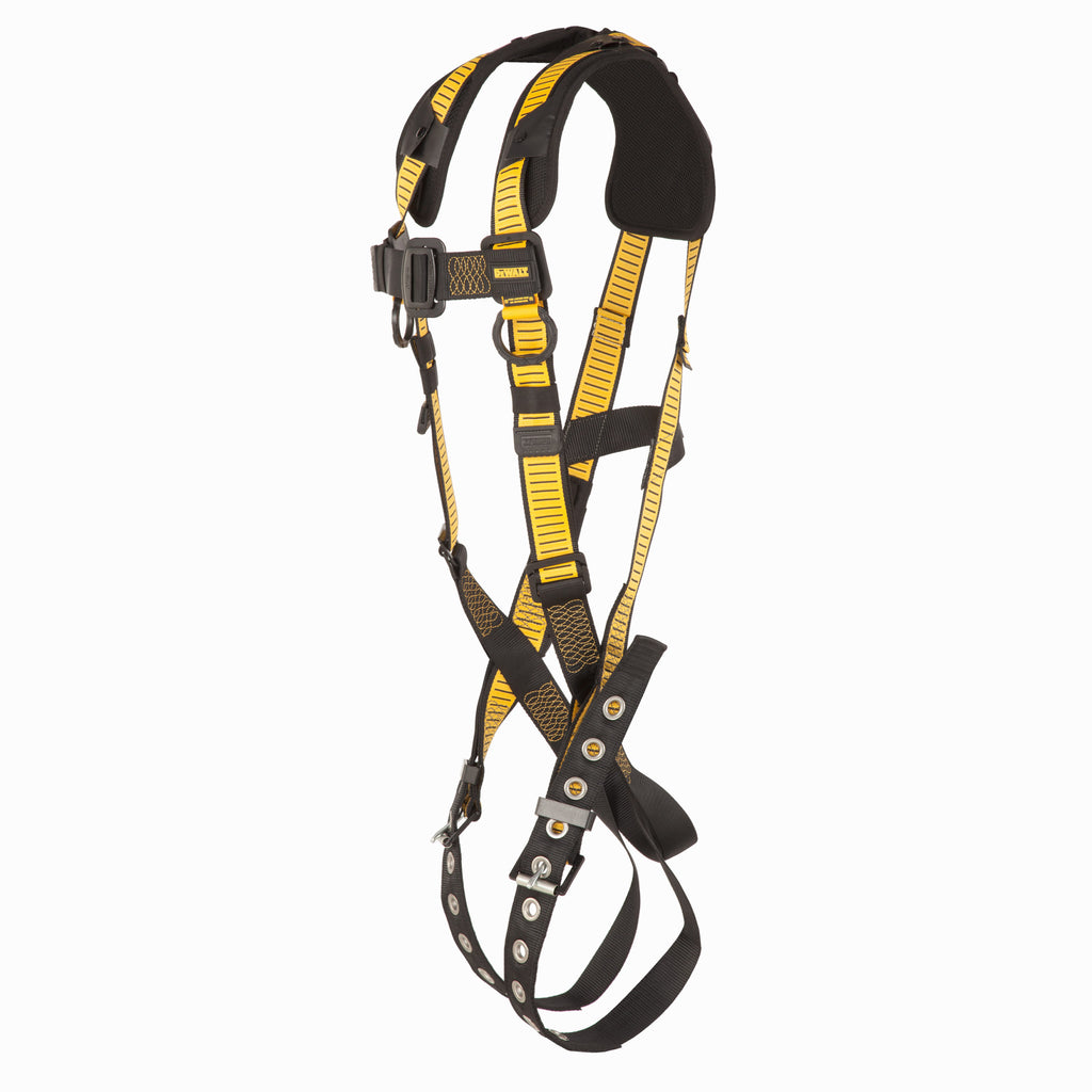 DEWALT D1000 HARNESS Vest Style, 5-Point, back d-ring, PT chest, TB legs, Shoulder pads
