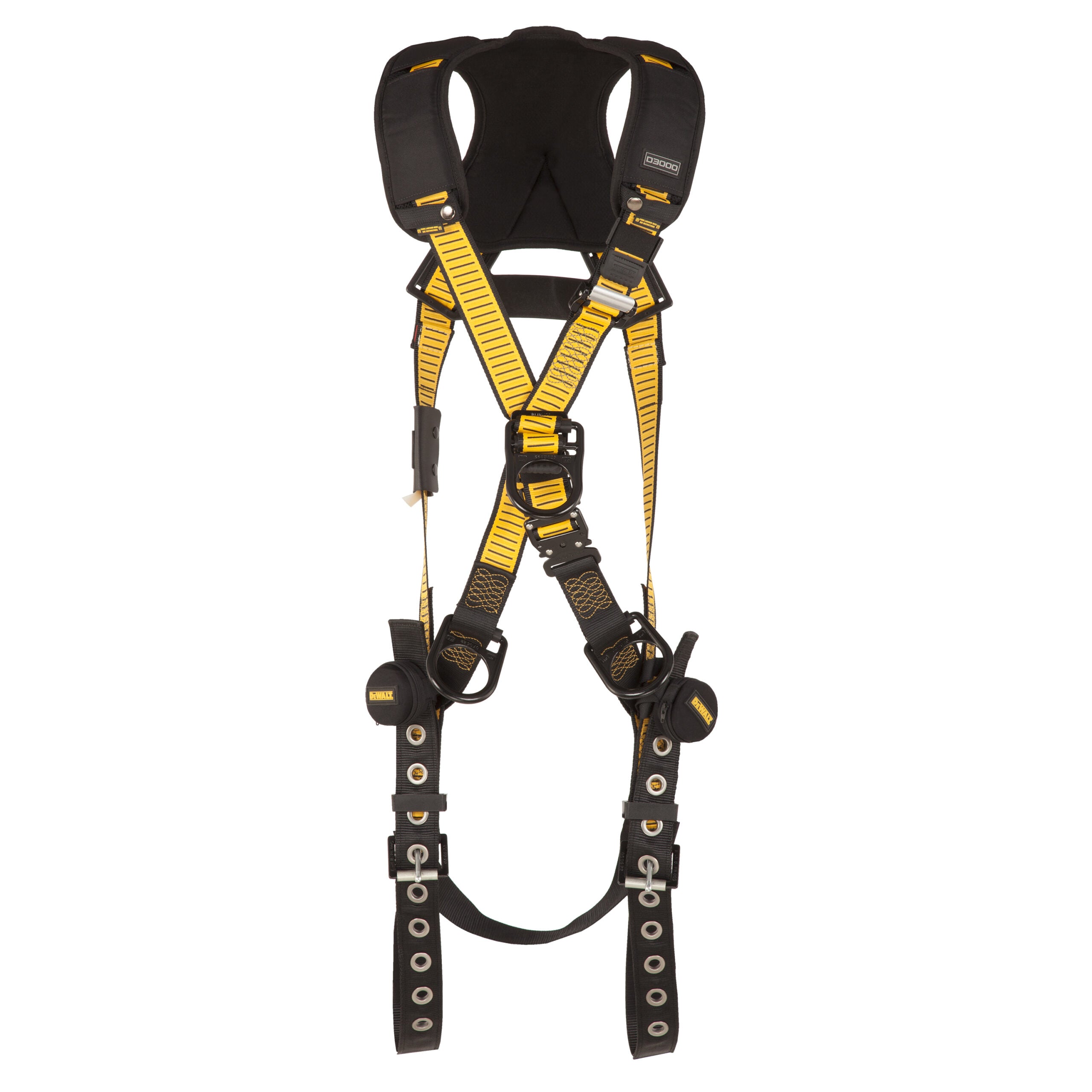 DEWALT® D3000 Harness Crossover, Back, Side, and Front D-Ring, QC Chest, TB legs