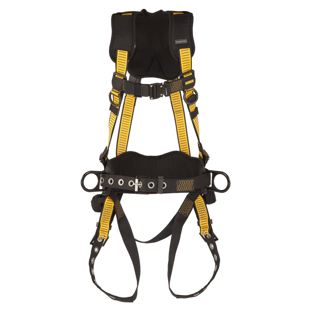 DEWALT D3000 HARNESS Vest Style, w-belt 5-Point, Back and Side D-Rings, QC Chest, TB Legs