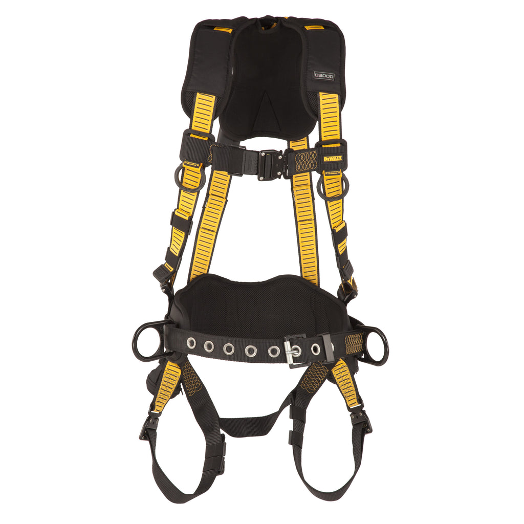 DEWALT® D3000 HARNESS Vest Style, w-belt 5-Point, Back and Side D-Rings, QC Chest, QC Legs