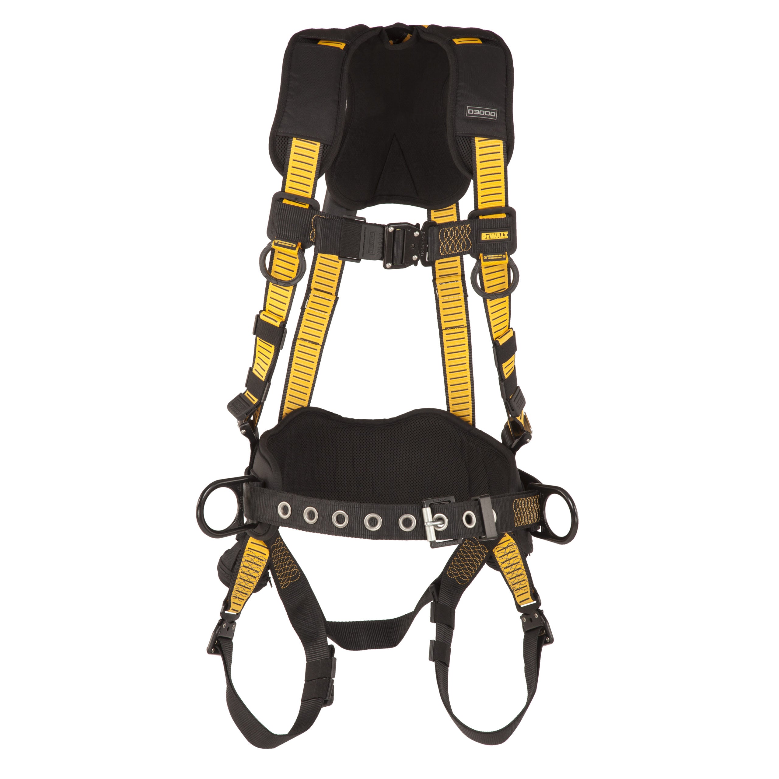 DEWALT® D3000 HARNESS Vest Style, w-belt 5-Point, Back and Side D-Rings, QC Chest, QC Legs