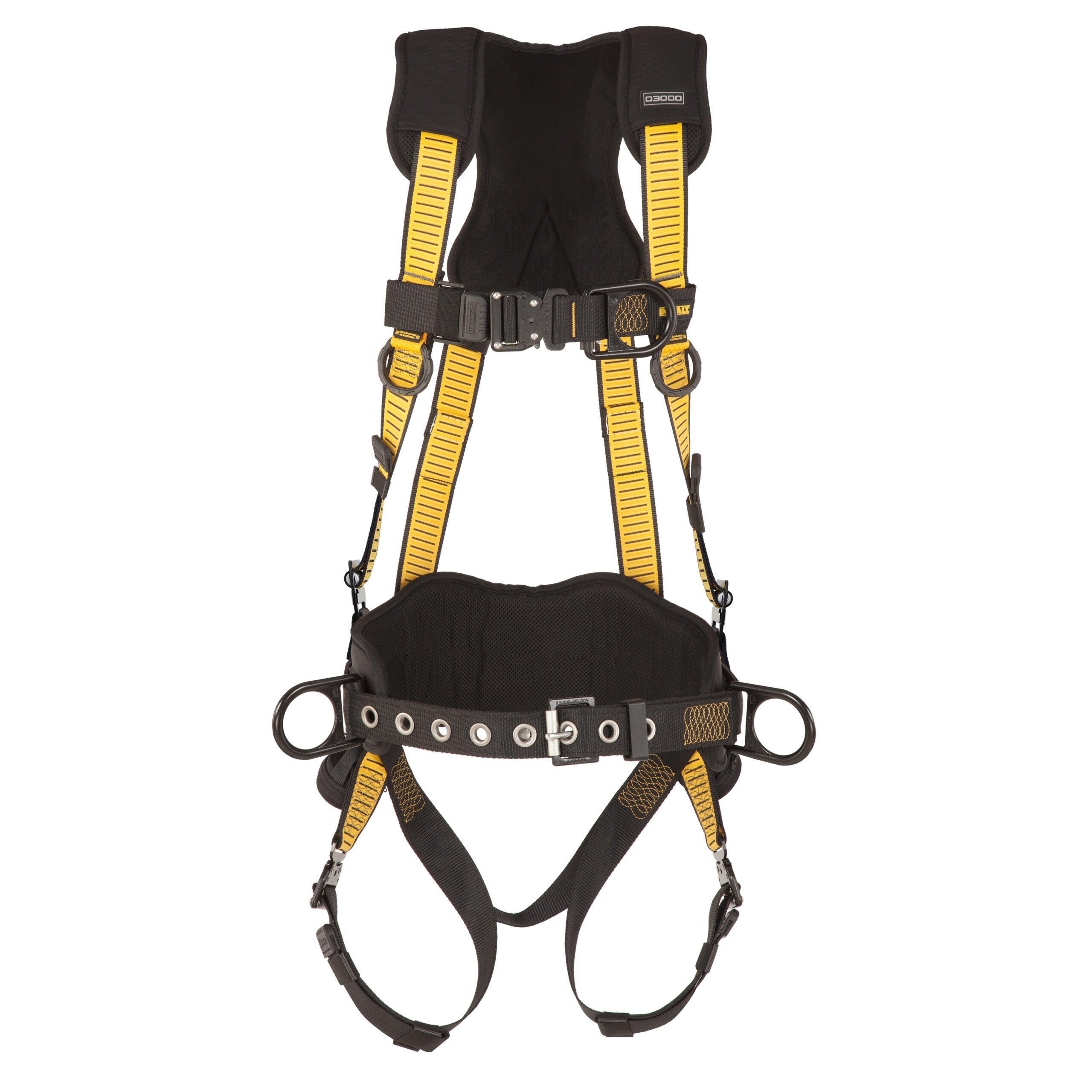 DEWALT® D3000 HARNESS Vest Style, w-belt 5-Point, Back, Front and Side D-Rings, QC Chest, QC Legs
