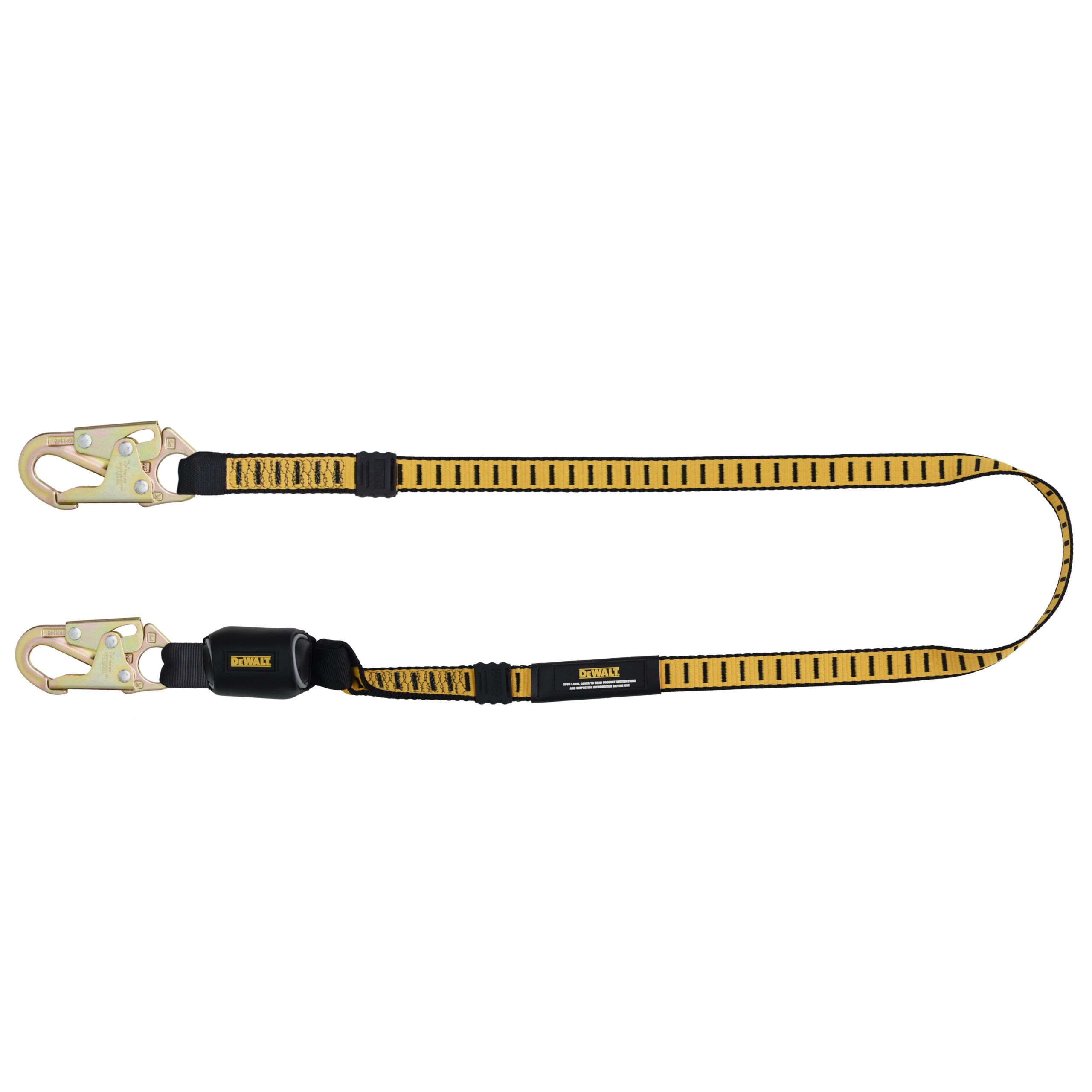 DEWALT 6 ft.(1.8m.) Single Leg Lanyard External Absorber, with Snap hooks on Both Ends