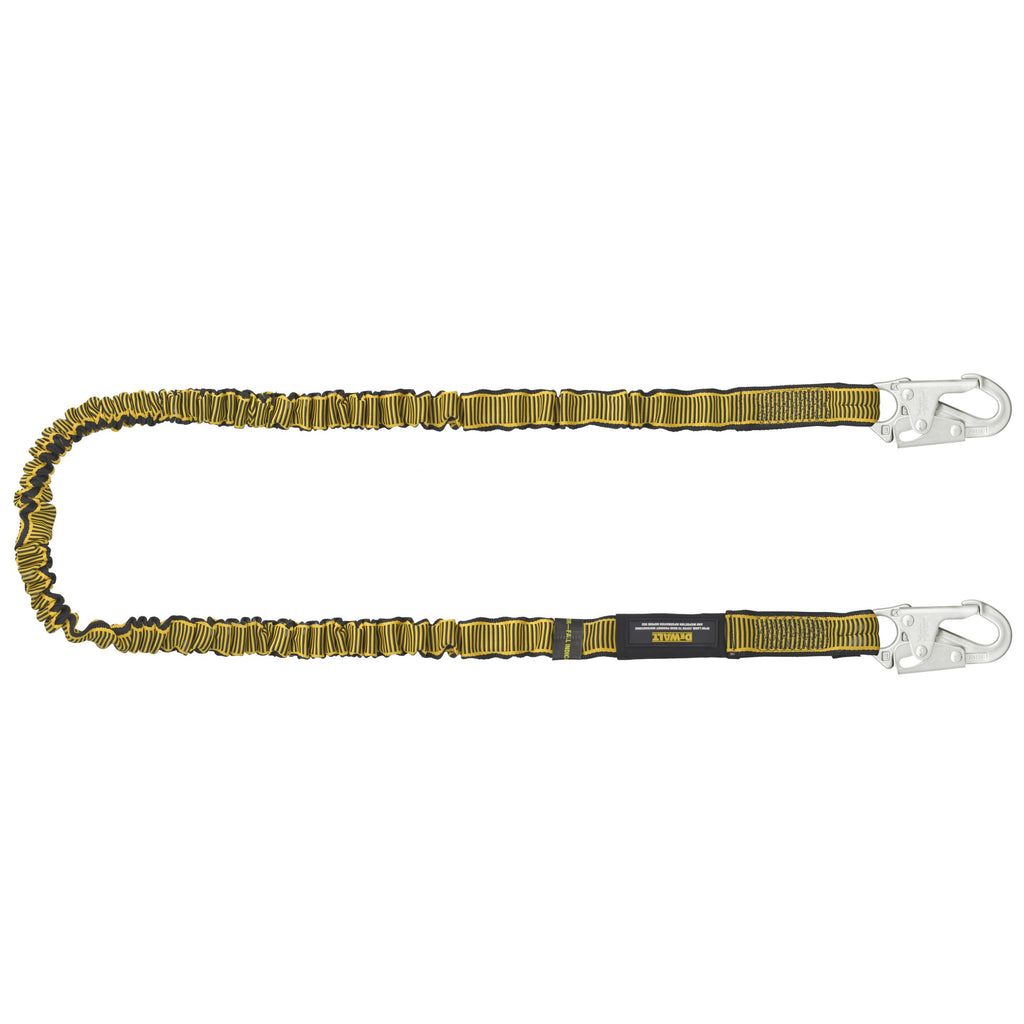 DEWALT 6 ft. (1.8 m) SINGLE LEG LANYARD Internal Absorber, with Steel Snap hooks on both ends