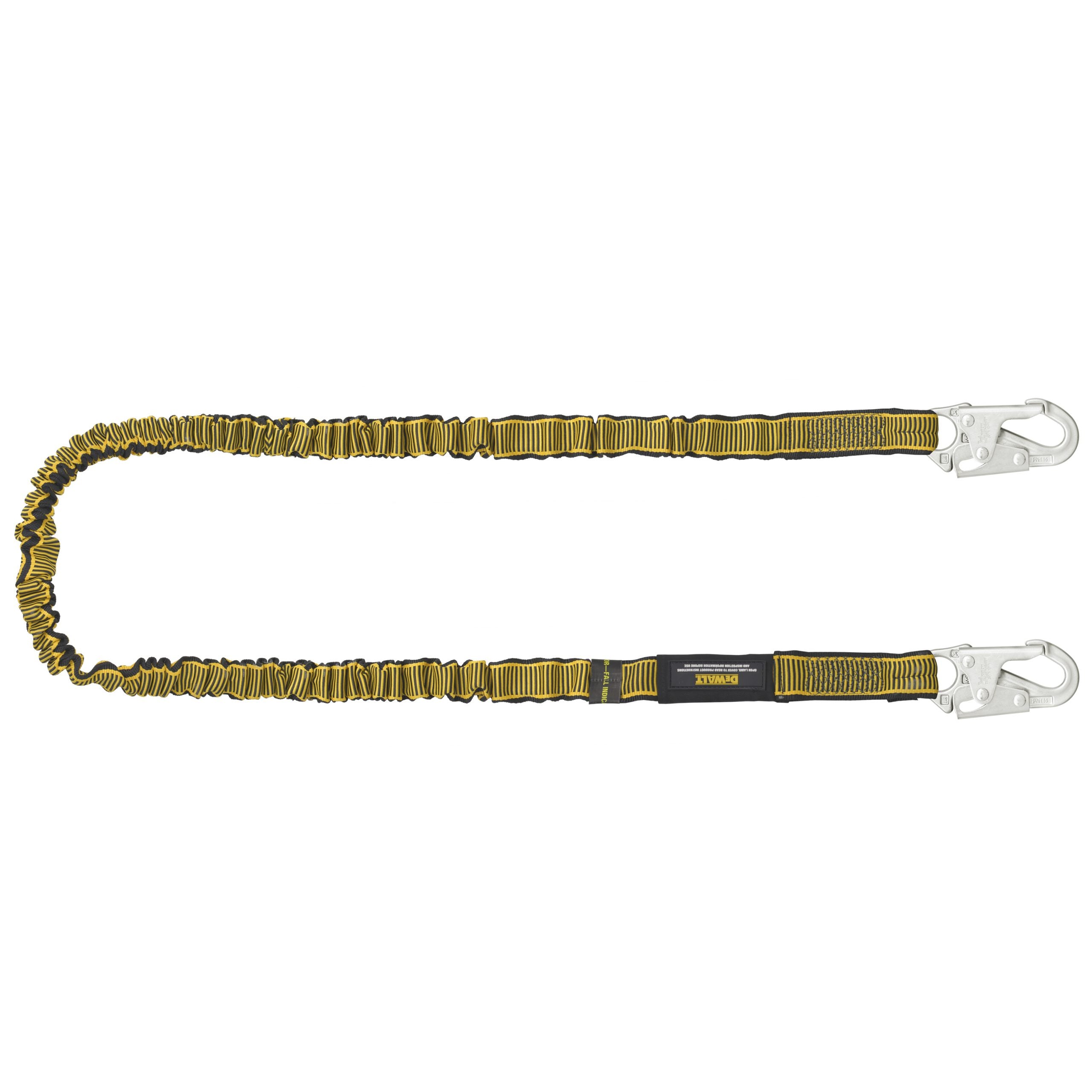DEWALT 6 ft. (1.8 m) SINGLE LEG LANYARD Internal Absorber, with Steel Snap hooks on both ends
