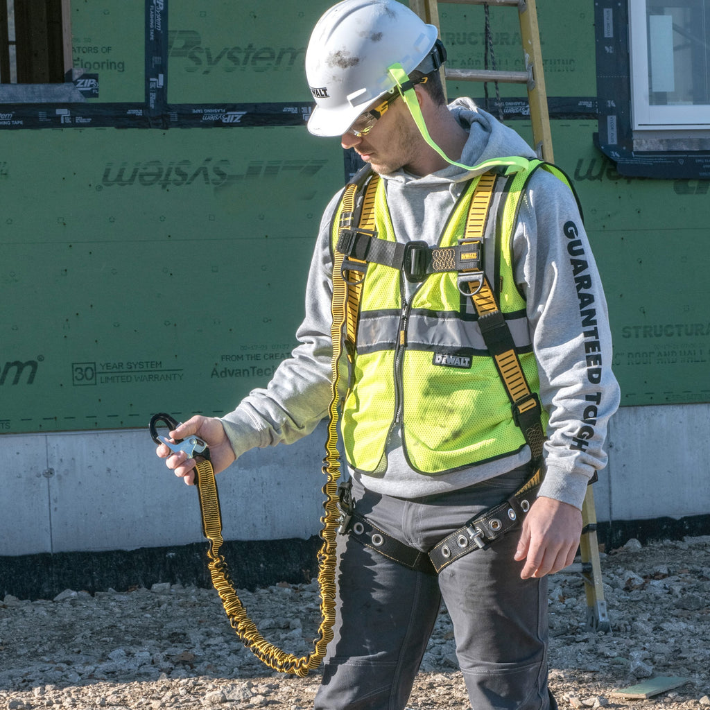 DEWALT 6 ft. (1.8 m) SINGLE LEG LANYARD Internal Absorber, with Steel Snap hooks on both ends