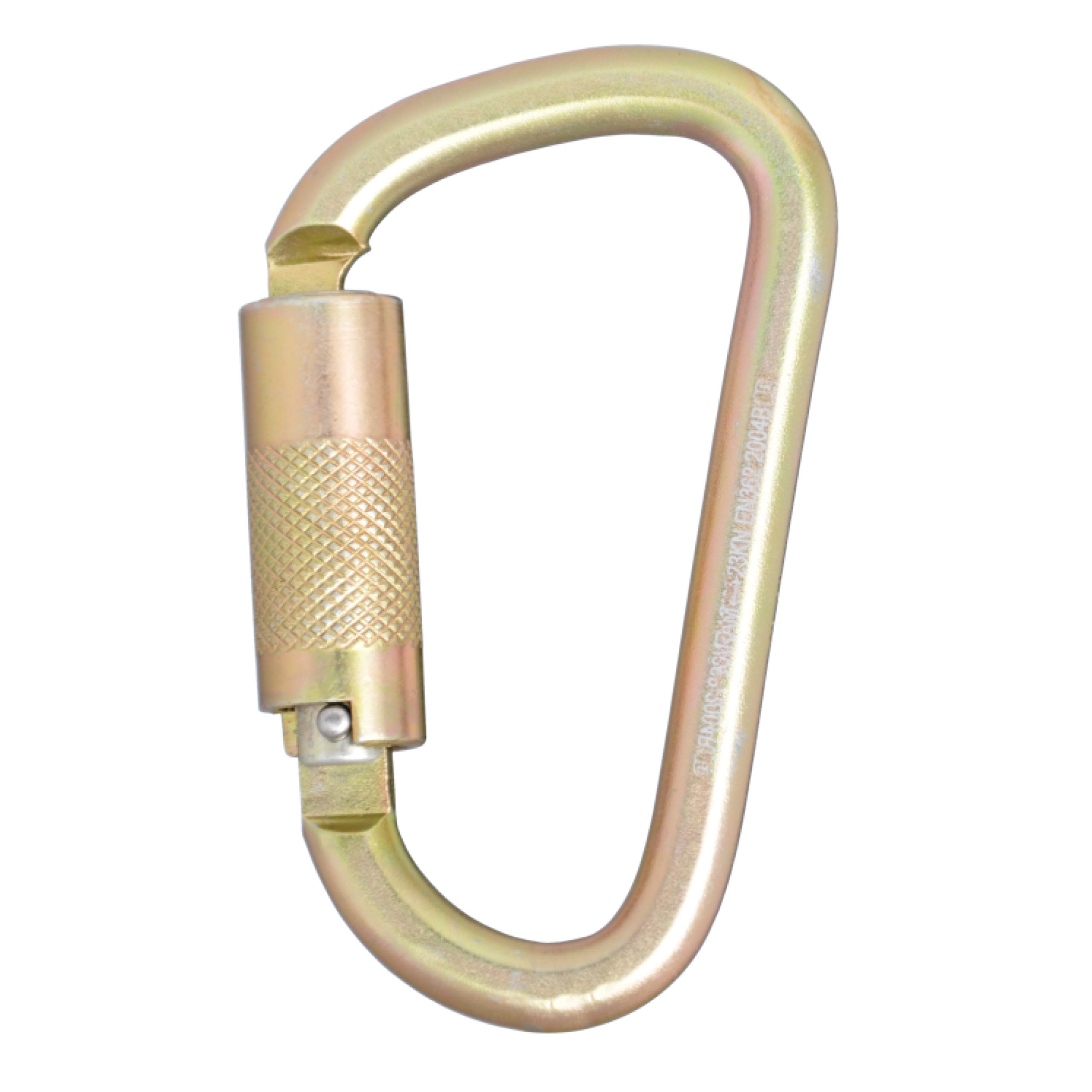 DEWALT Carabiner Standard Self-Locking, Steel,  1⁄4 in.(6.35 mm.) Turn,  .85 in. (21.5 mm.) Gate Opening – ANSI