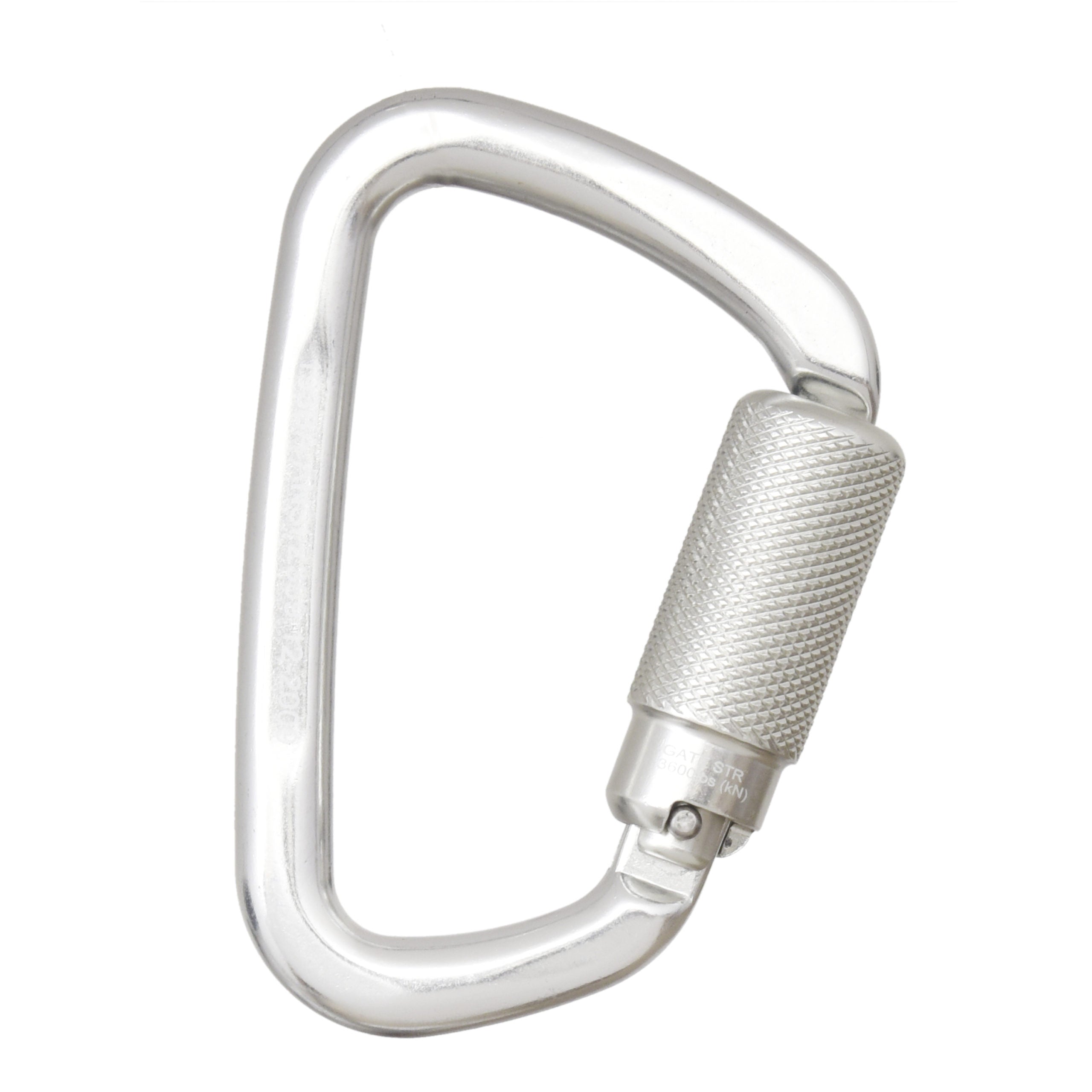 DEWALT Carabiner Standard Self-Locking, Aluminum,  1⁄4 in.(6.35 mm.) Turn, .83 in (21 mm.) Gate Opening – ANSI
