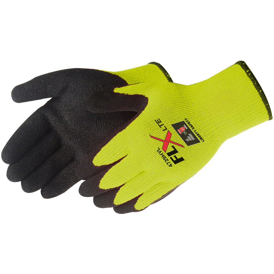 Hiviz L.yellow GLV W/blk Latex M "10 Gauge