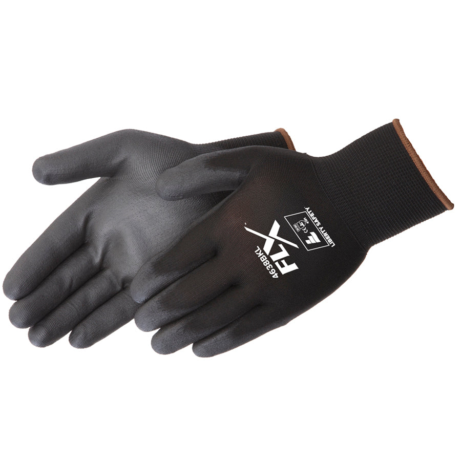 Black Nylon GLV W/black PU XS