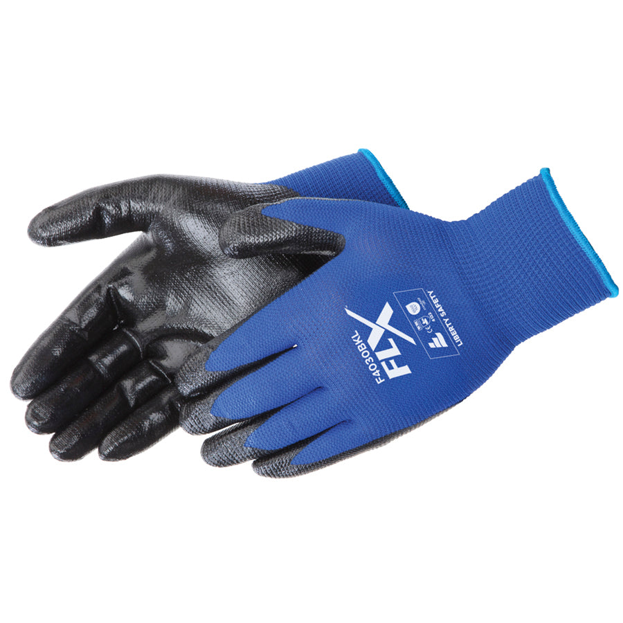 Blue Poly Shell W/blk Nitrile Size S
