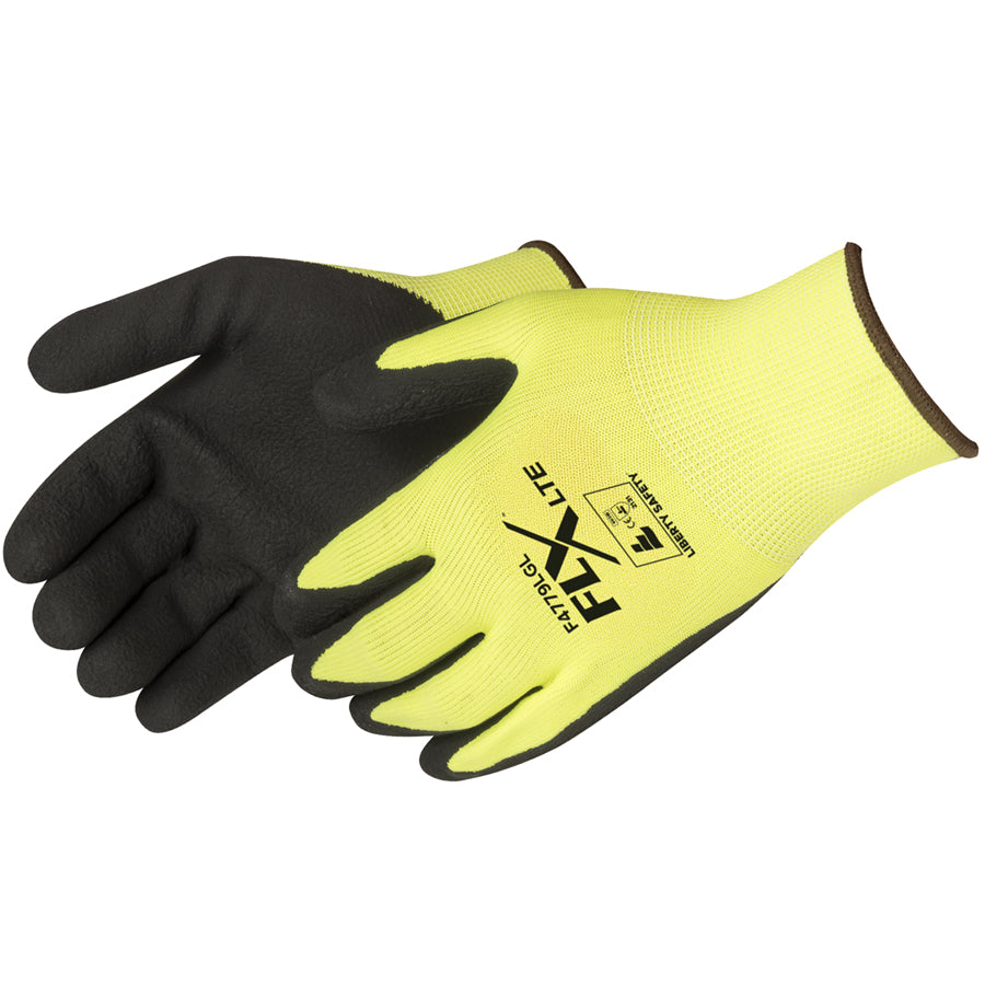 L.green Glove W/blk F.latex DI P S "13 Gauge