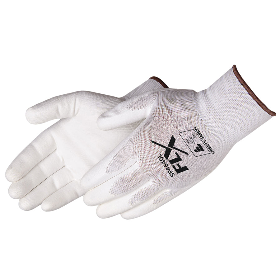 White Polyester W/wt PU Palm C T XS