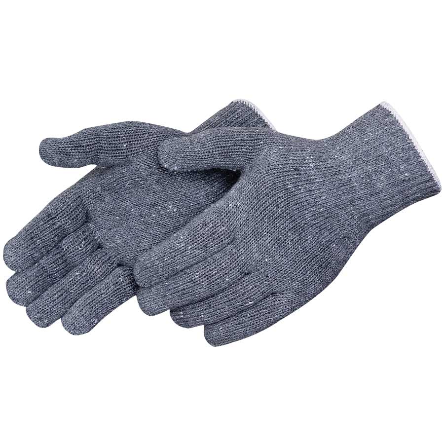 Gray Cotton String Knit Glove, Small