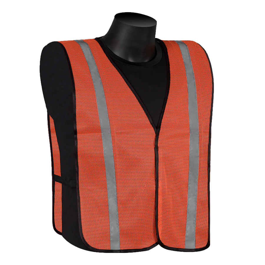 FLUO ORANGE VEST, NON CLASS, 1 "STRI "Fluorescent orange - 1"" silv