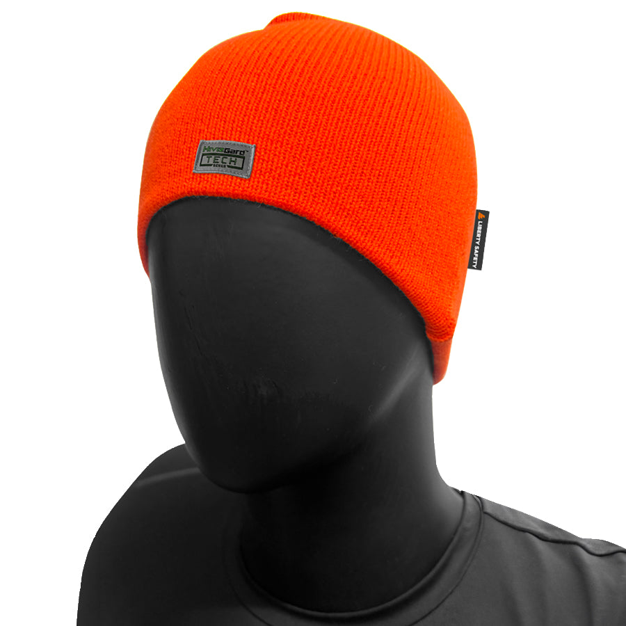 Orange Knit Beanie Adult 100% Acrylic, Ind. Pack