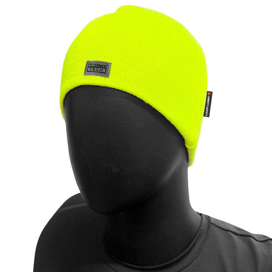 Lime Green Knit Beanie Adult 100% Acrylic, Ind. Pack