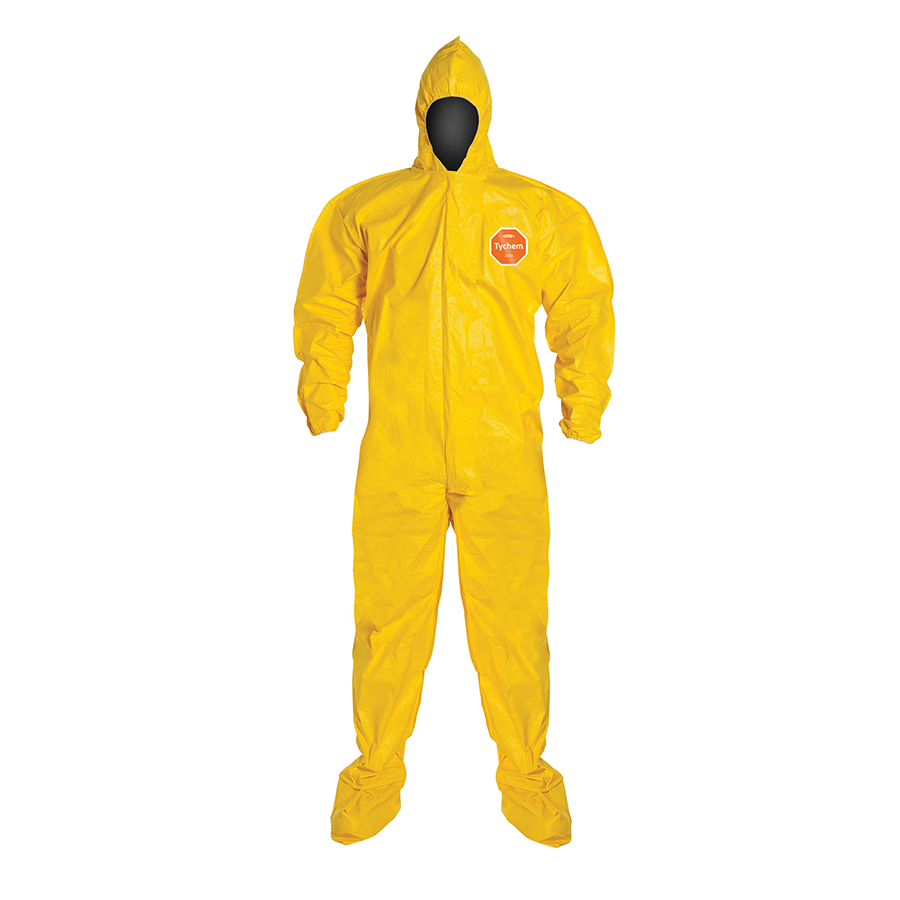 Tychem QC Coveralls Ah/b EW ZI P M Tychem QC Coverall - Attached