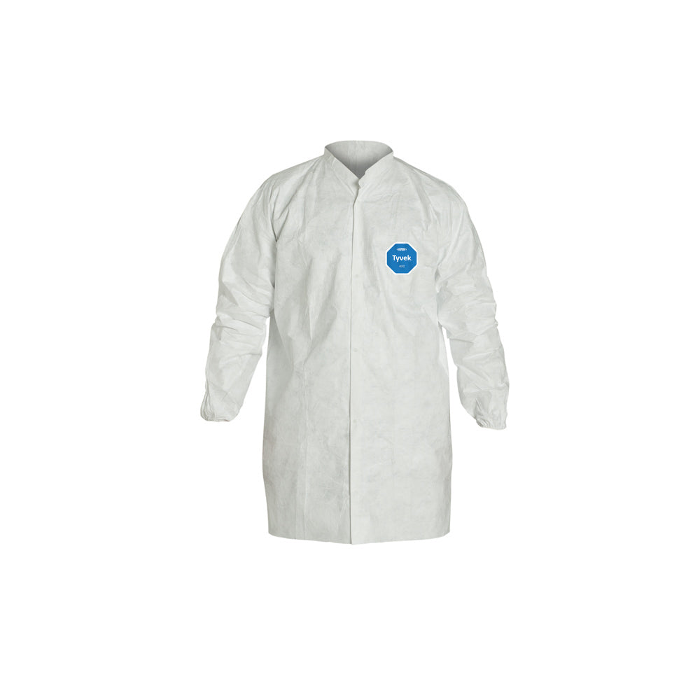 Tyvek Labcoat,elas Wst,mand.cl R L