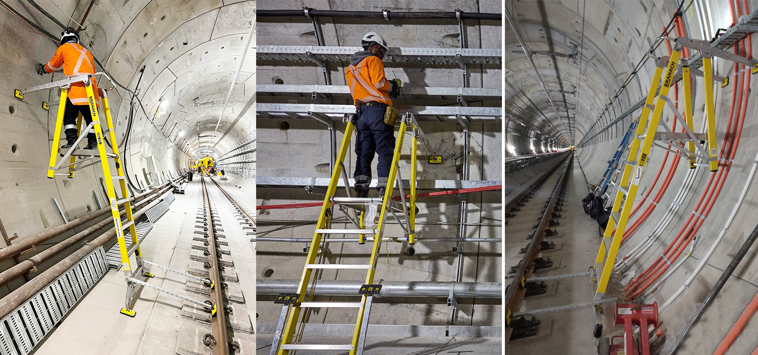 TunnelMaster Platform Ladder 550mm with TerrainMaster and Rear Safety Rail - Gallery Image 2