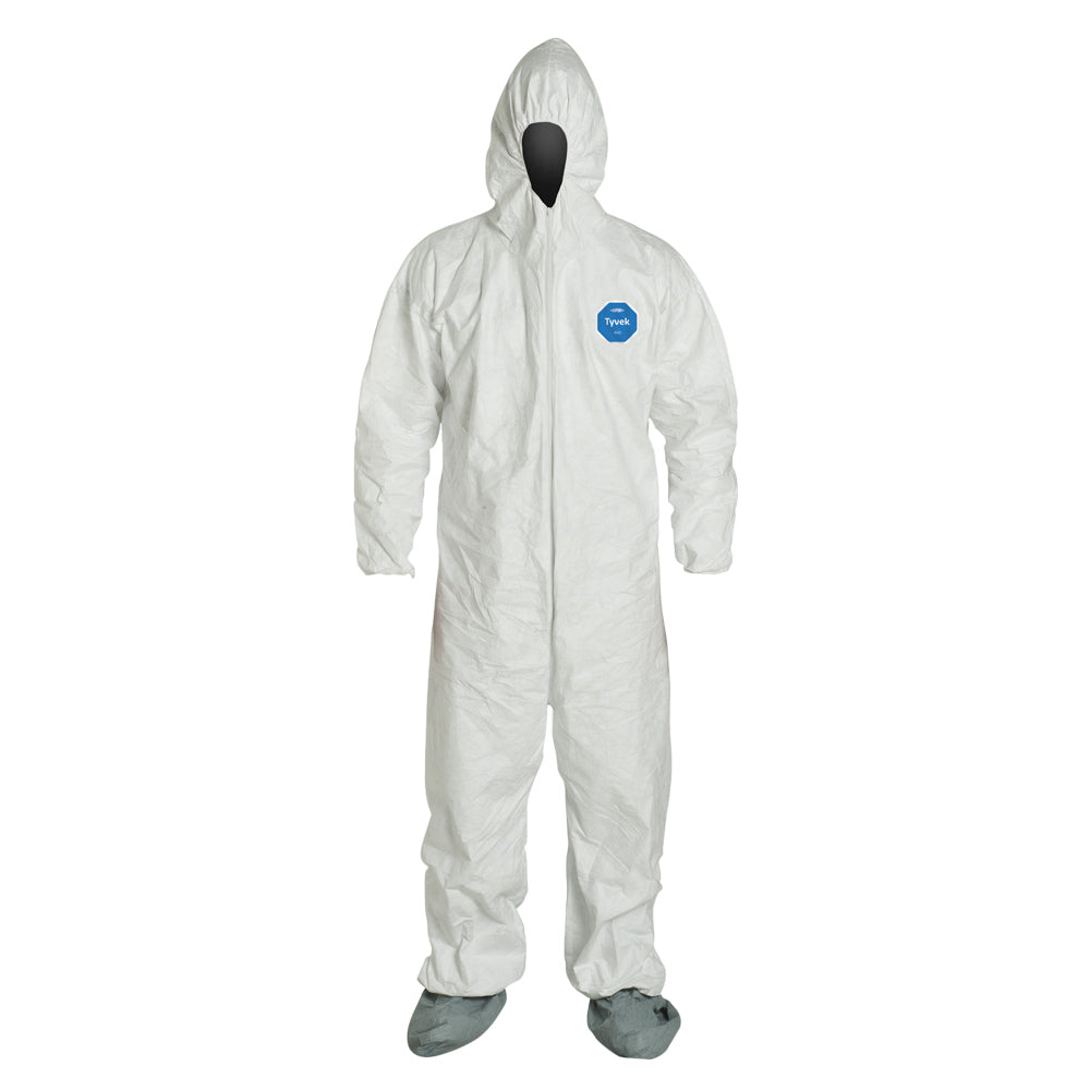 Tyvek Coverall W/hood & Boots, M