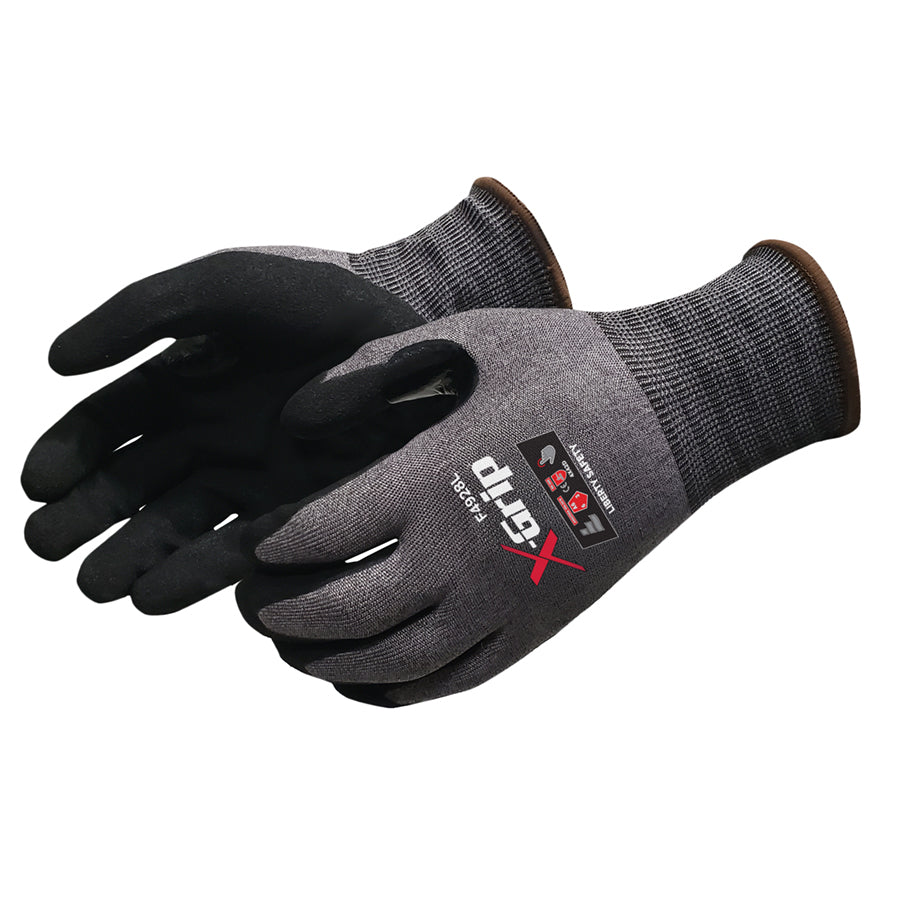 Salt Pepper Shell, Black Sandy Nitrile,xs, Touch Screen, Re- Enforced Thumb Crotch,a6 18g