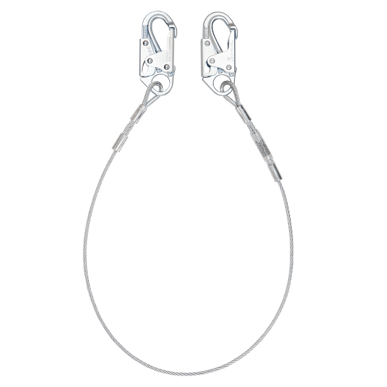 6' Cable Restraint Lanyard, Fixed-length with Steel Snap Hooks