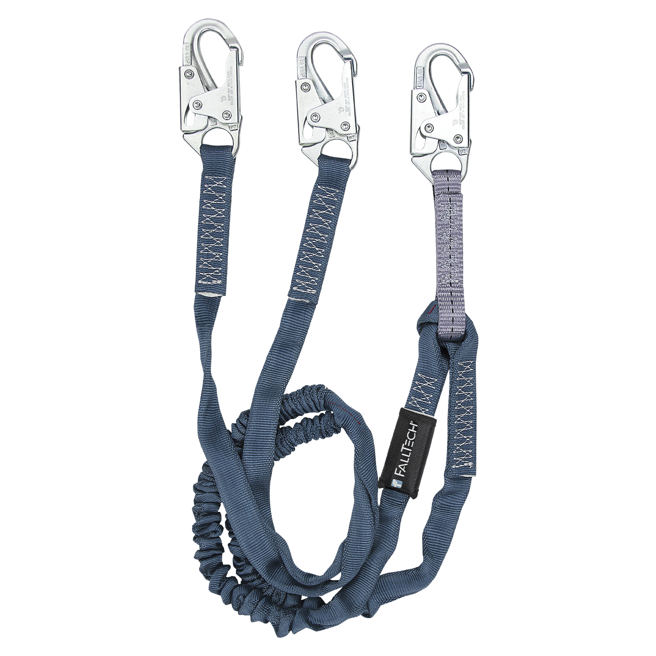 6' Internal Energy Absorbing Lanyard, Double-leg with Steel Snap Hooks