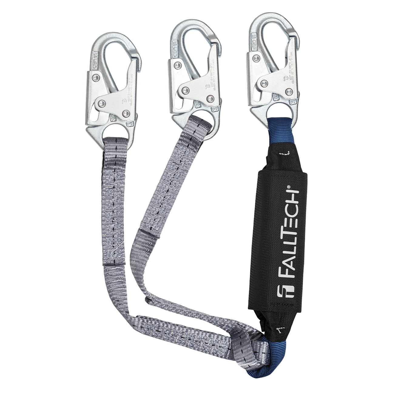 3' ViewPack® Energy Absorbing Lanyard, Double-leg with Steel Snap Hooks