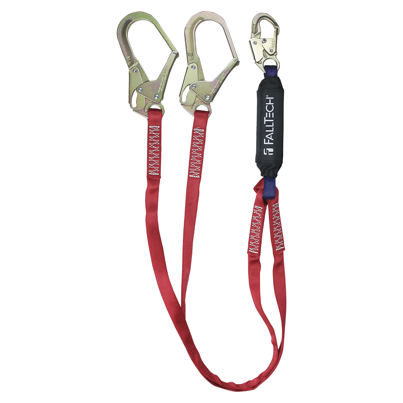 6' Ironman® 12' free fall Energy Absorbing Lanyard, Double-leg with Steel Connectors
