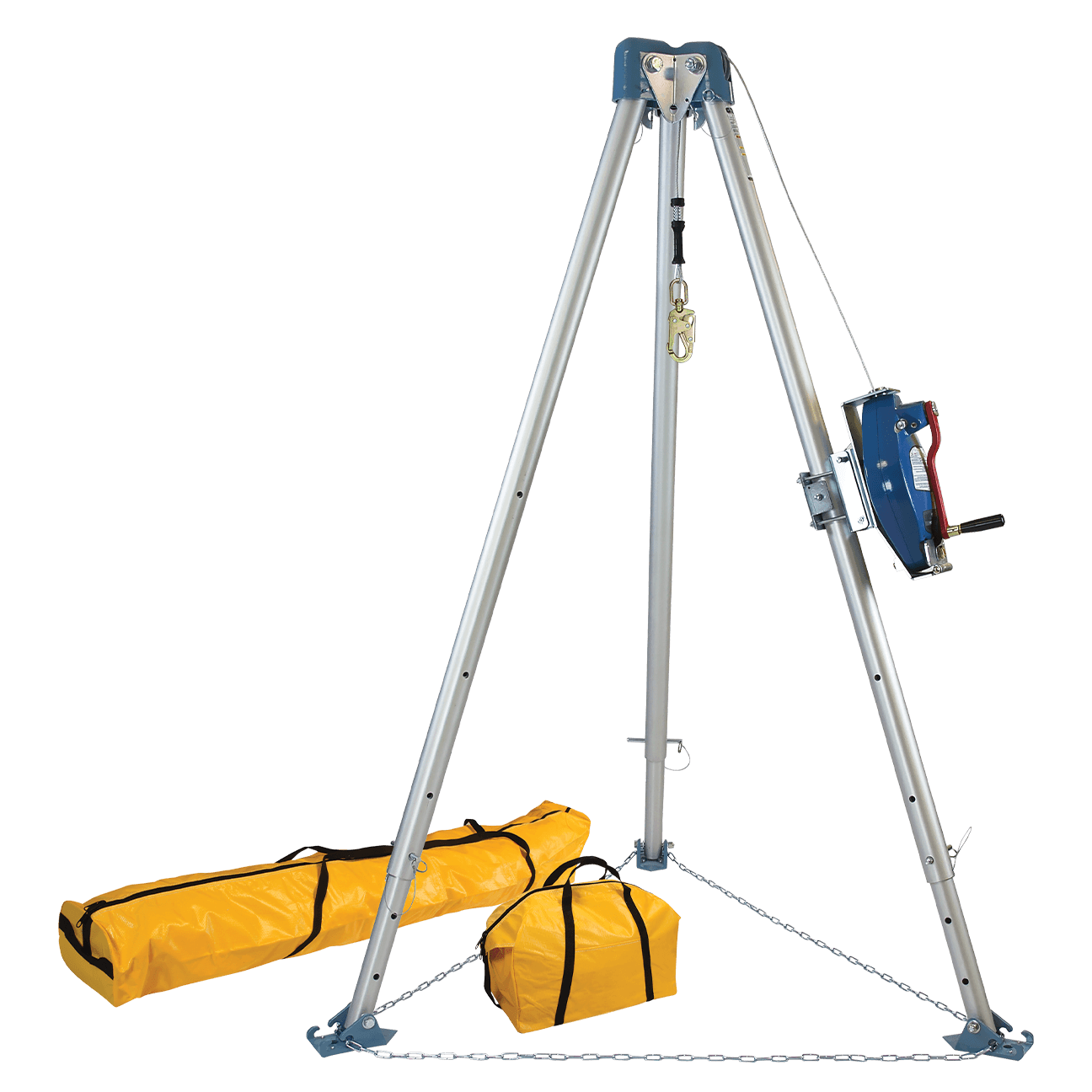 11' Confined Space Tripod System with 60' Galvanized Steel SRL-R